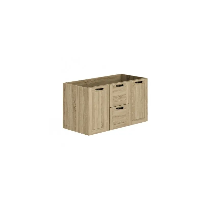 Meuble sous-plan 120cm 2 tiroirs bois Chêne hamilton CAMBRIDGE