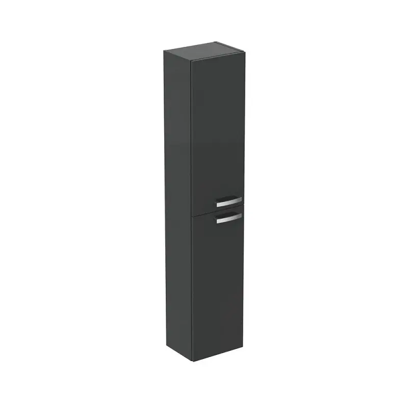 Meuble colonne suspendu Ulysse 150x30cm gris moyen 2 portes panneau ép