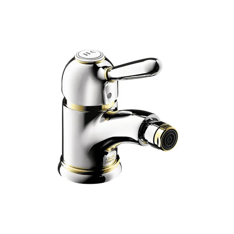 Mitigeur bidet Carlton bec fixe aspect chromé/or