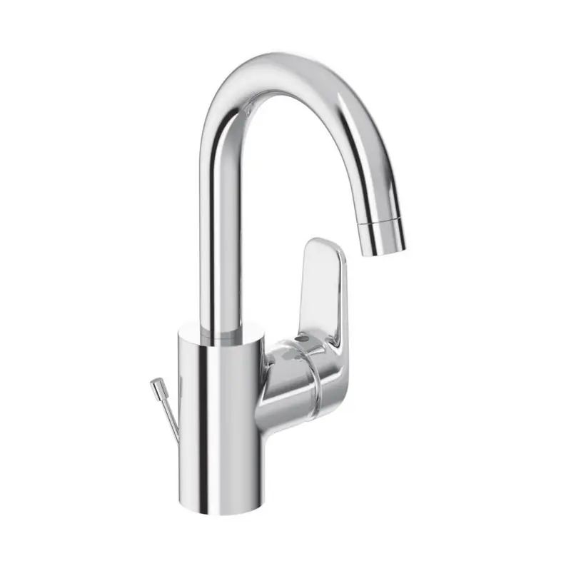 Mitigeur lavabo Okyris bec haut C3 chromé Cartouche 38mm bonde polypro