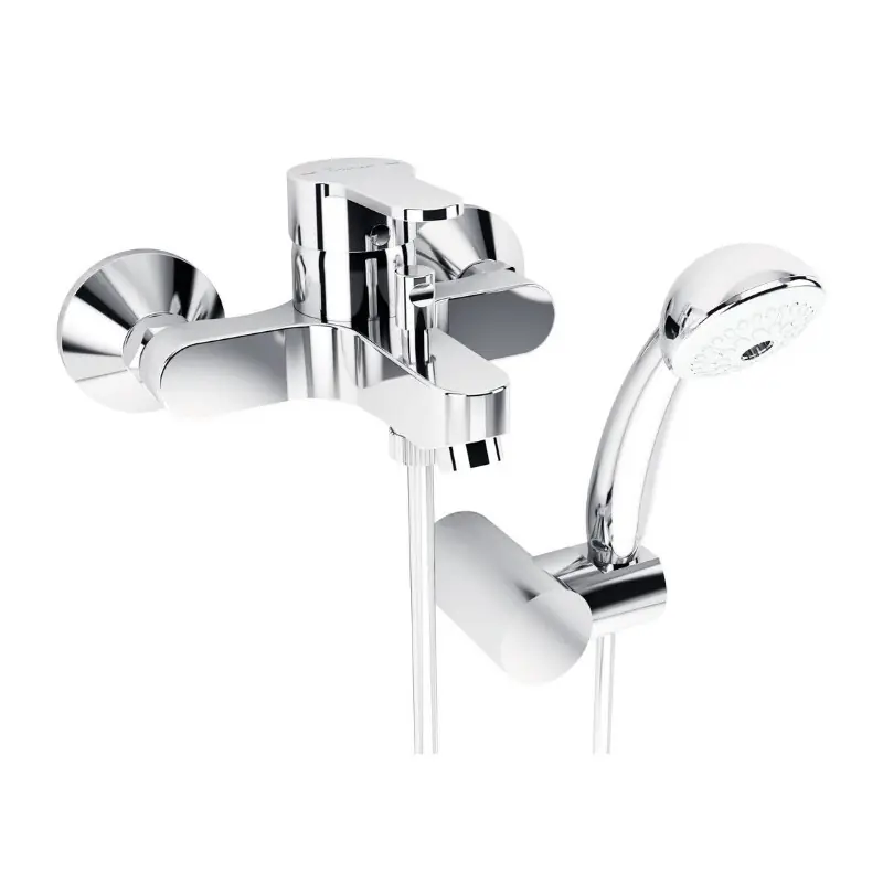 Mitigeur de bain-douche Olyos avec raccord mural avec ensemble douche