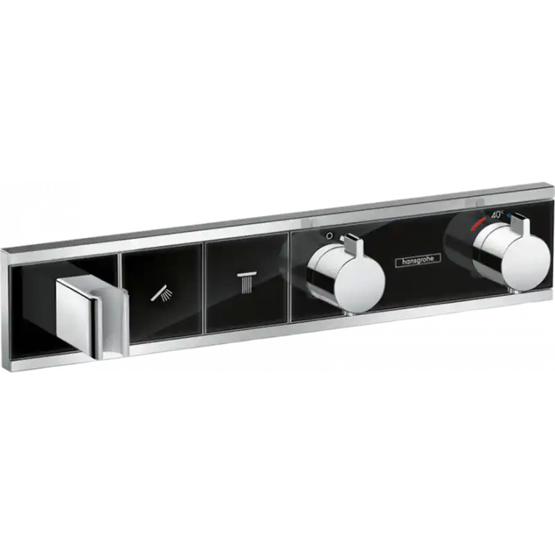 Module thermostatique RainSelect encastré avec 2 fonctions noir/chromé