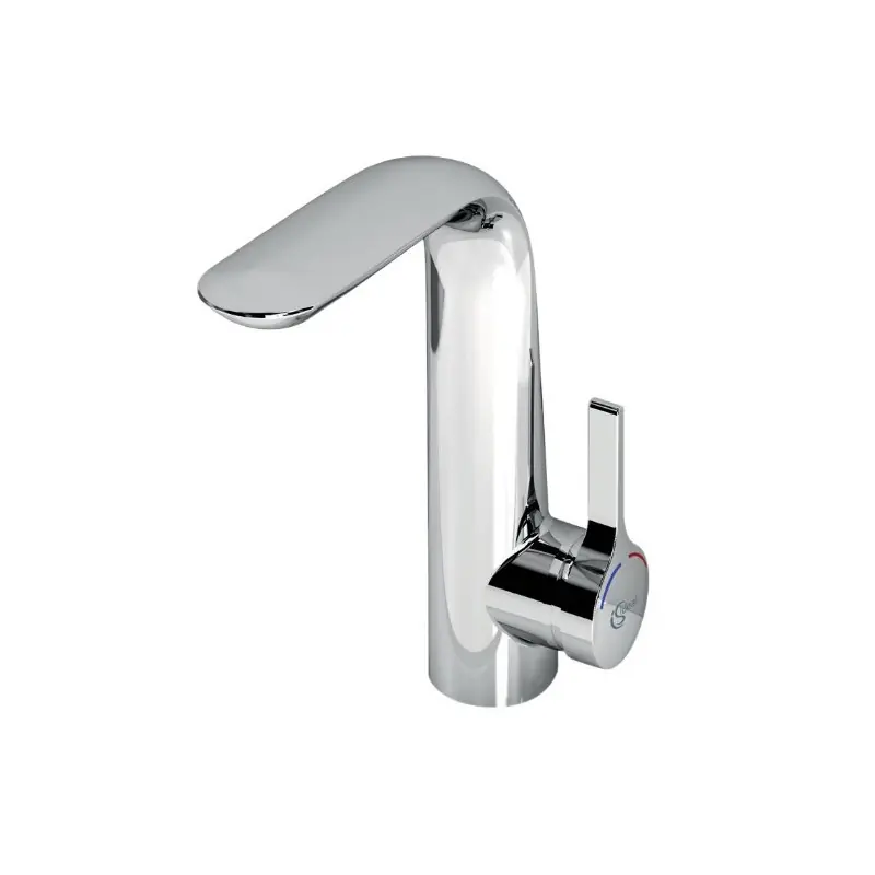 Mitigeur lavabo monotrou bec haut chromé 163mm sans tirette ni vidage