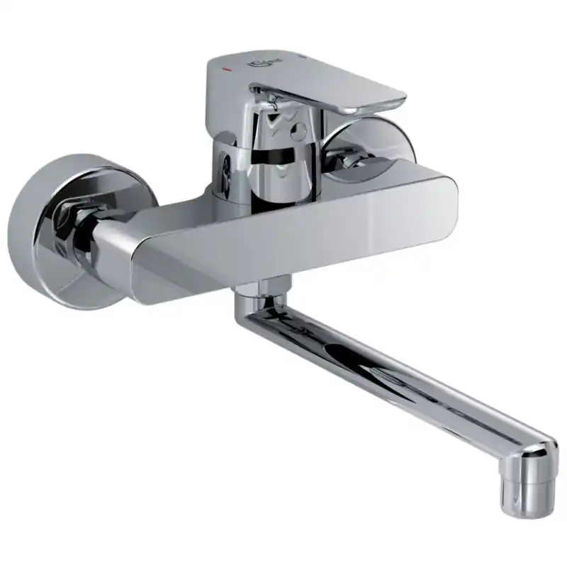 Mitigeur évier mural KHEOPS bec orientable chromé B0758AA