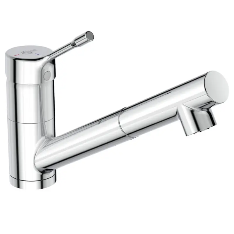 Mitigeur évier avec douchette extractible CERALOOK orientable chromé B