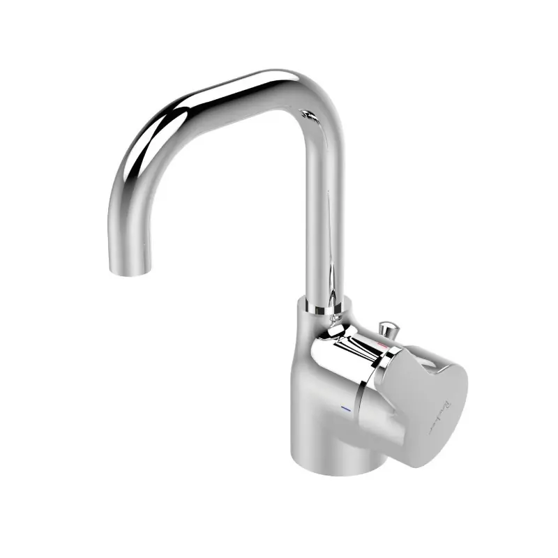 Mitigeur lavabo monotrou Olyos bec col cygne orientable tirette bonde
