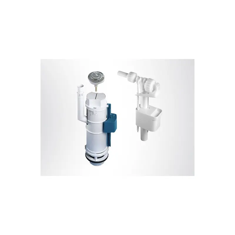 Mécanisme WC duo 3/6 L avec double bouton poussoir chromé sortie unive