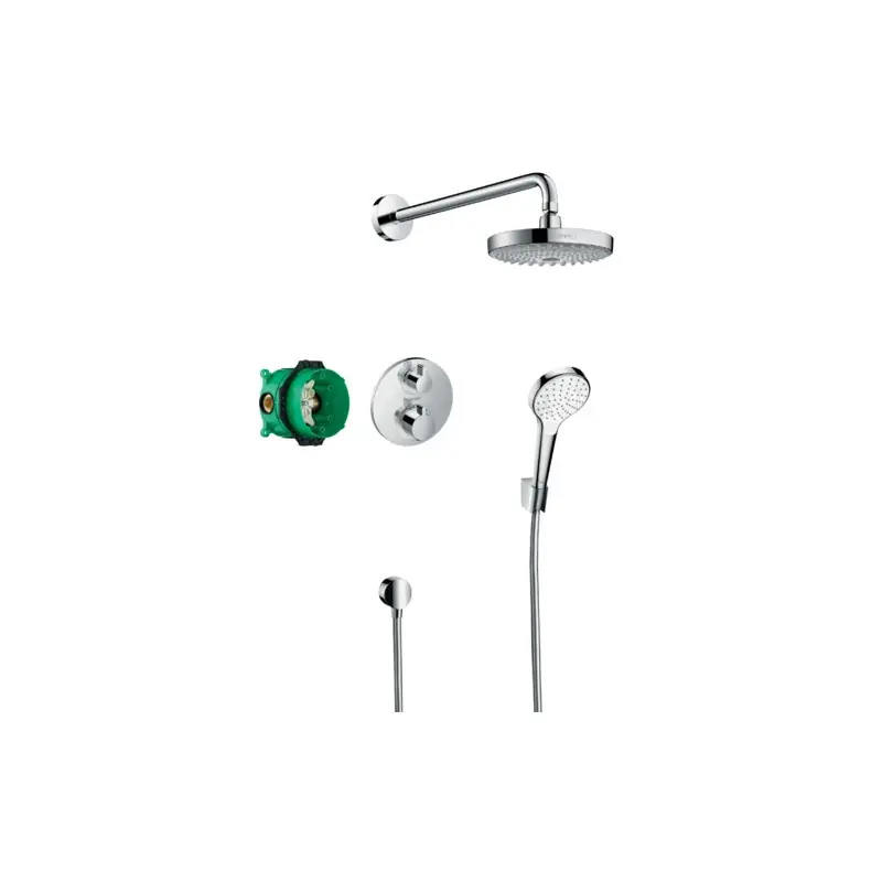 Pack encastré avec mitigeur thermostatique Ecostat S chromé Croma Sele