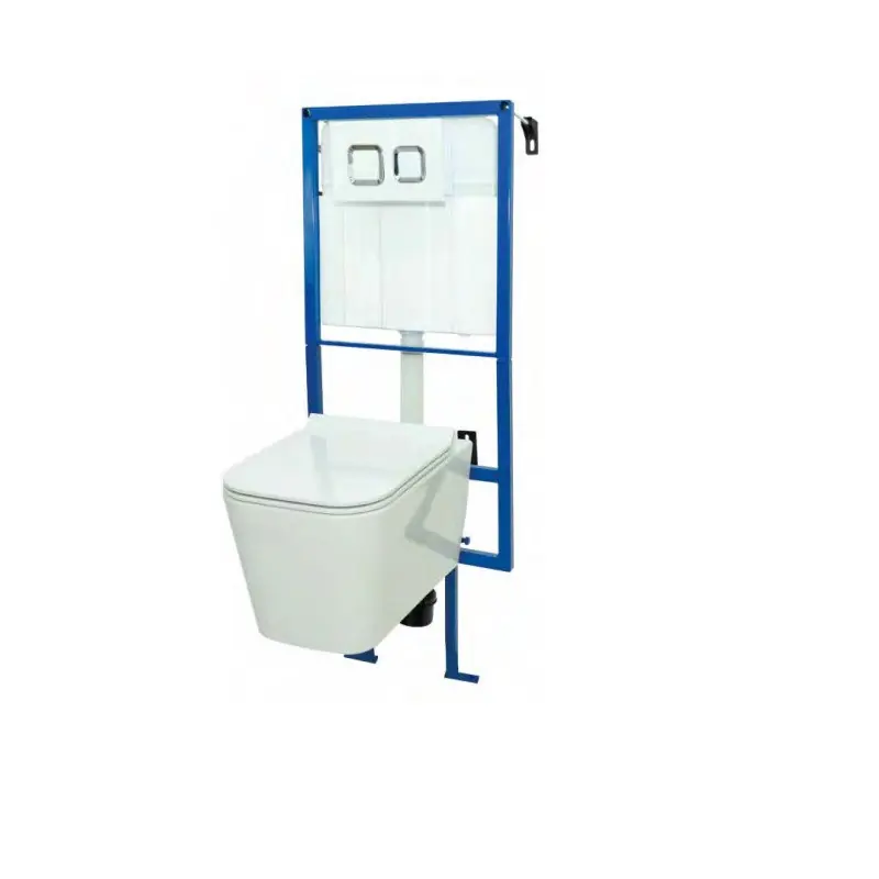 PackWC complet suspendre 115x55cm double bouton poussoir 3/6 L sans br