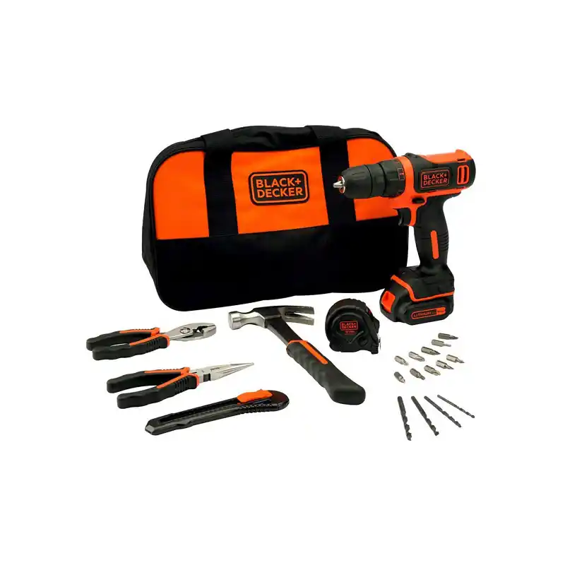 Perceuse visseuse BDCDD12HTSA 12V 1,5Ah 20 accessoires Black & Decker
