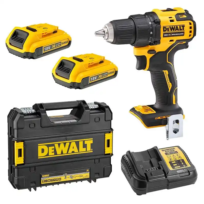 Perceuse visseuse Brushless 18V XR 2x2Ah Li-Ion 65Nm coffret DeWalt