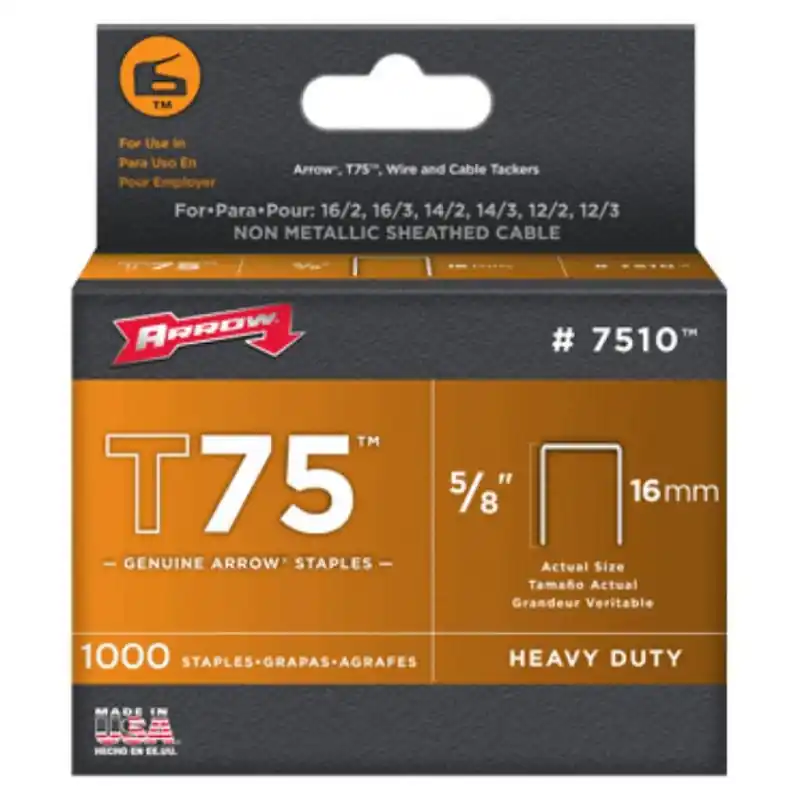 Boîte de 1000 agrafes pour câble T75 16 mm