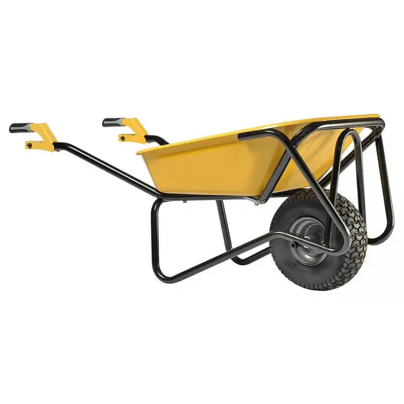 Brouette poignée basculante roues gonflées Diam 357mm 100 L CU 250 Kg