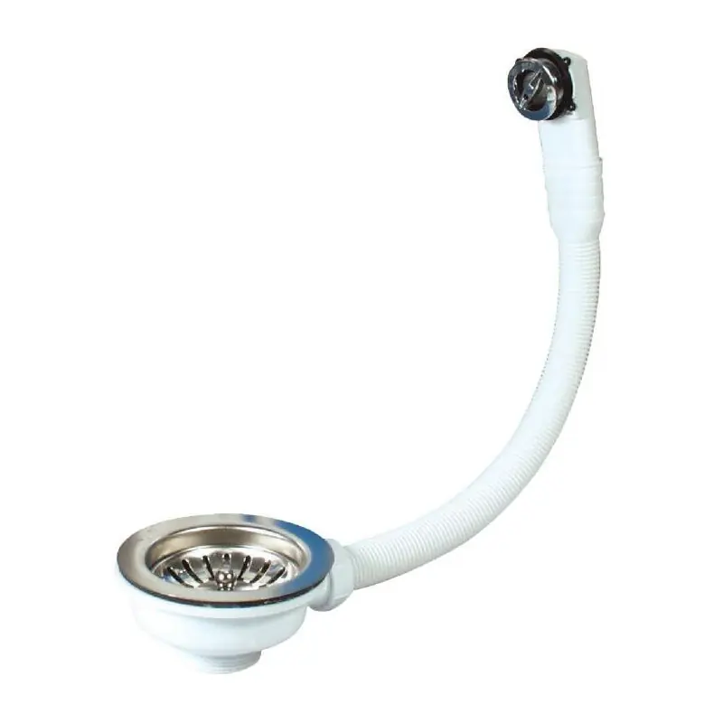 Bonde à panier avec trop plein, plateau chromé Diam 114 mm