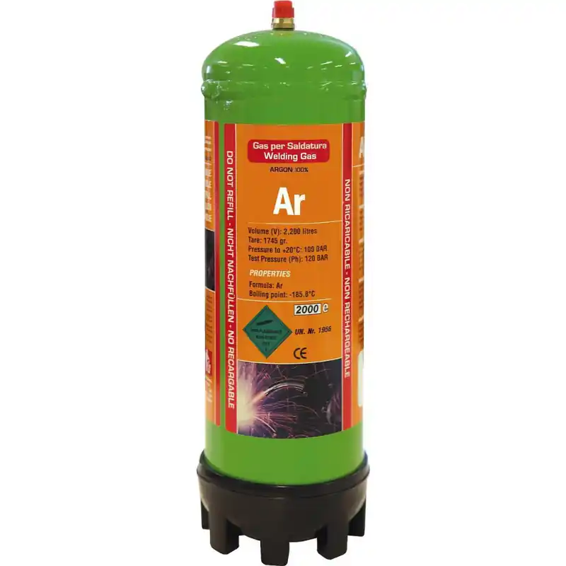 Bouteille de gaz jetable Argon pur 2,2 l (vendue par carton de 6)
