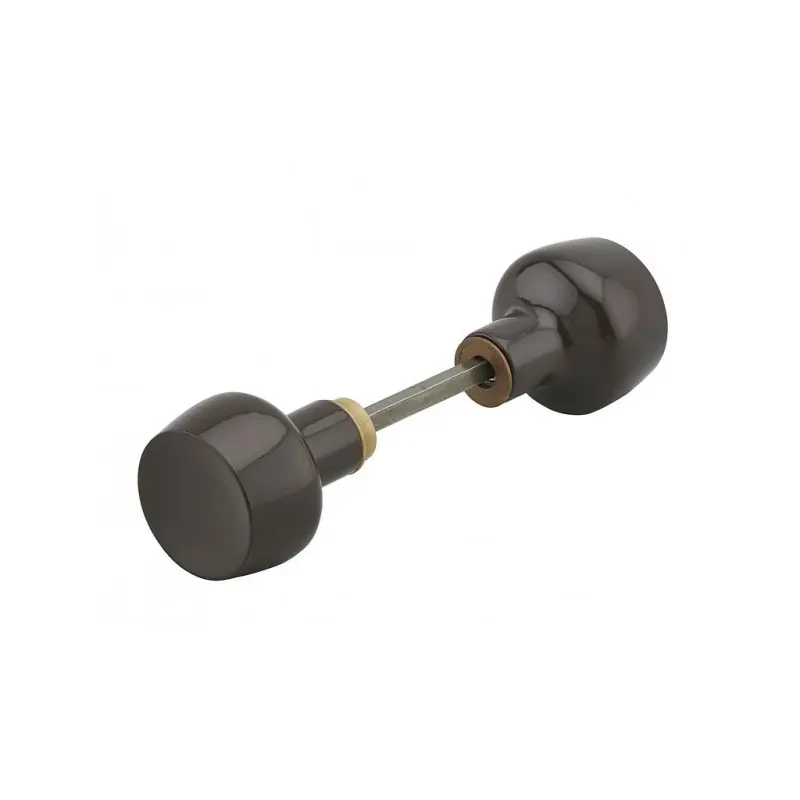 Bouton double rond laqué marron 1 portée carré 6 longueur 100 mm 492
