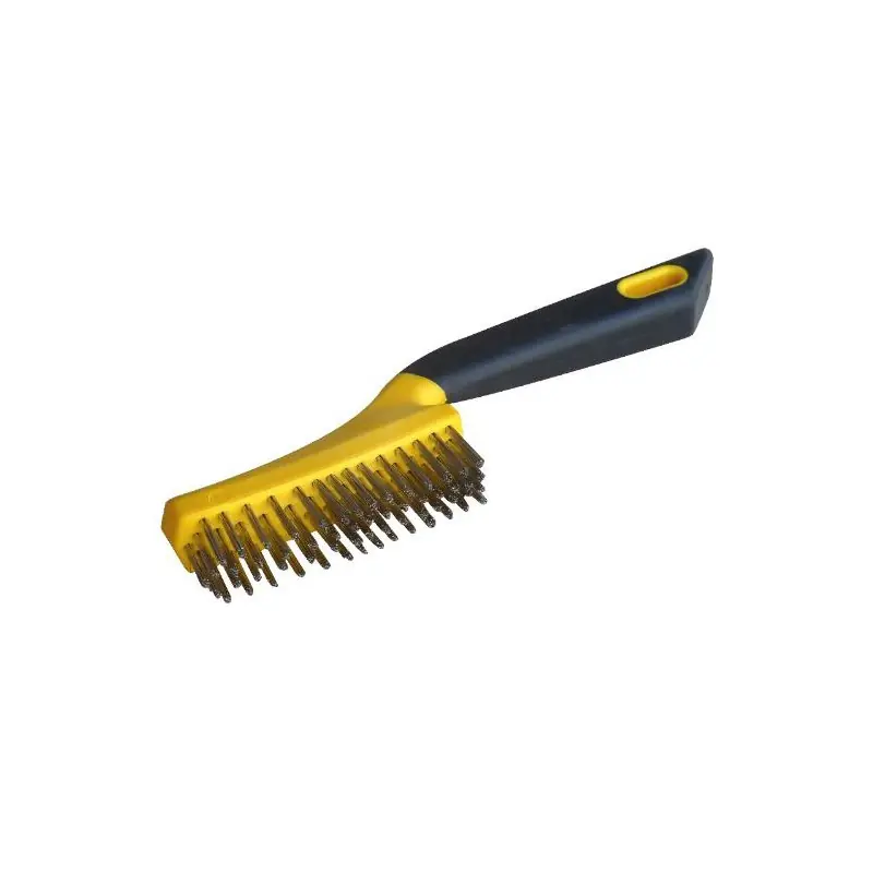 Brosse à manche bi-matière fils acier laitonné 8200205