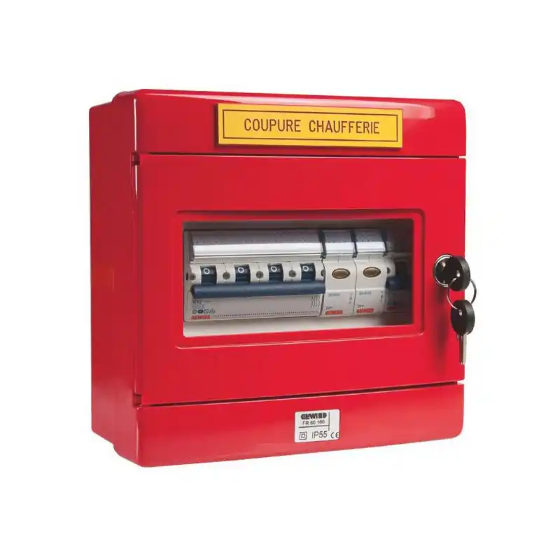 Coffret rouge pour chaufferie Tri neutre
