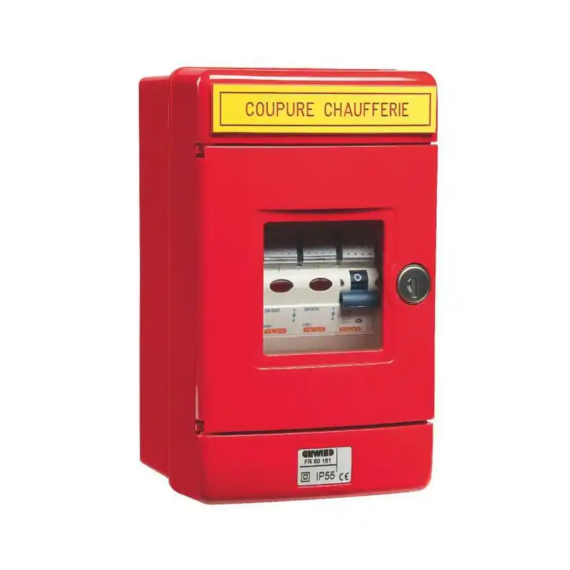 Coffret rouge pour chaufferie Monophasé