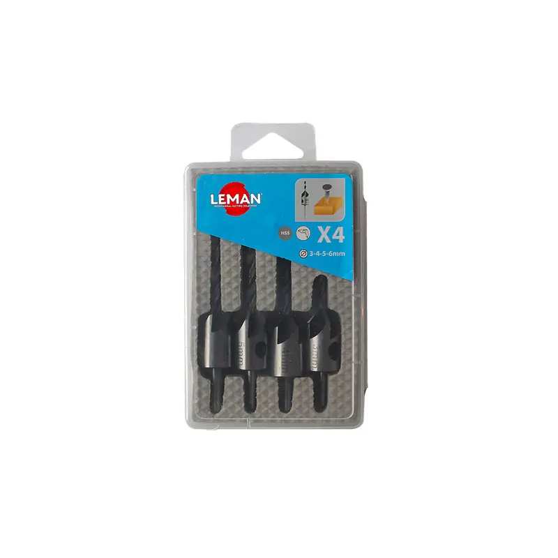 Coffret 4 Mèches à Bois Helicoidales Hss Fraisoirs