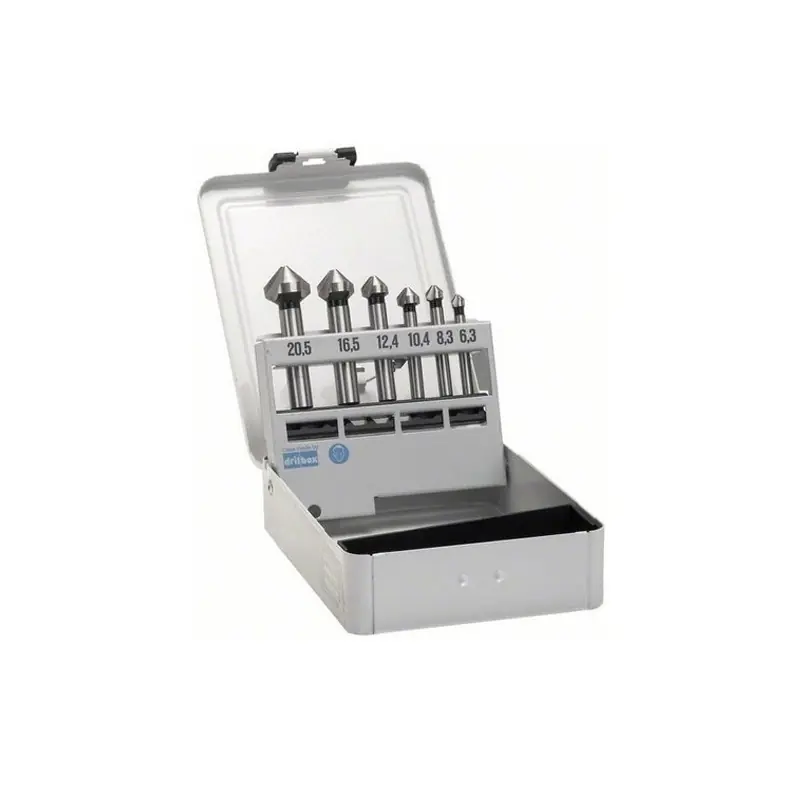 Coffret de 6 fraises coniques à lamer queue cylindrique