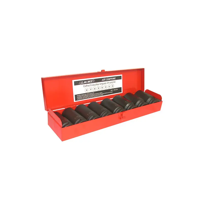 Coffret 8 douilles longues 3/4 pro/ind