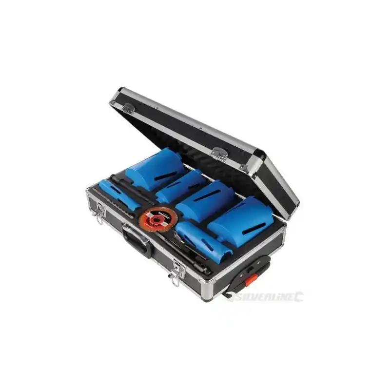 Coffret de 6 scies trépans diamantées avec accessoires Silverline