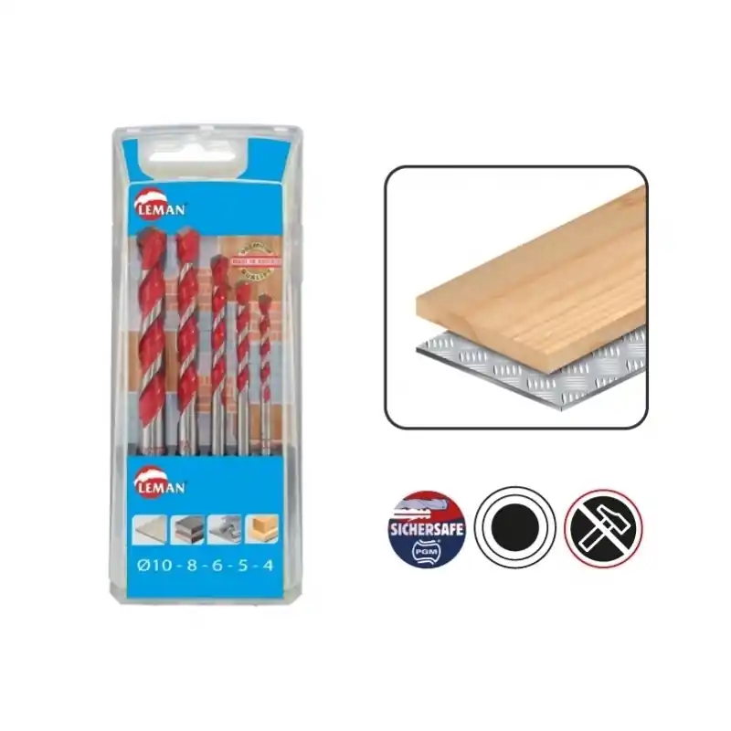 Coffret 5 forets cylindriques multimateriaux 702.000.05