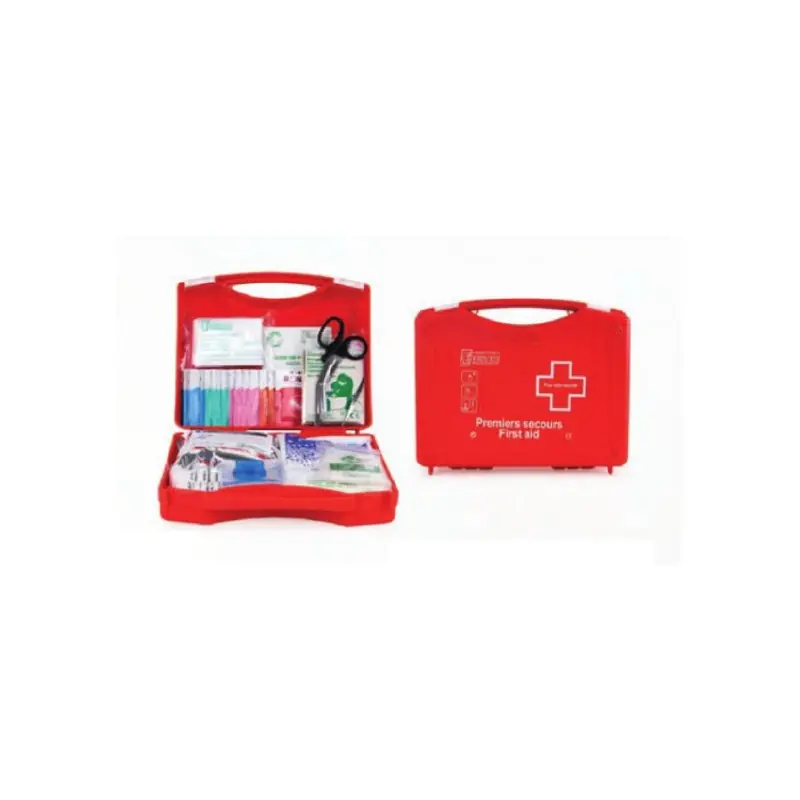 Coffret de secours 4 à 8 personnes en polypro rouge ASEP S 450
