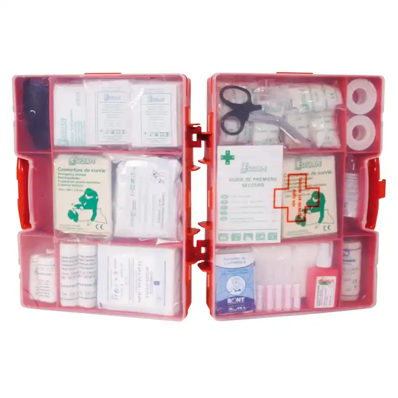Coffret de secours en polypro rouge 30 personnes ASEP GROS CHANTIERS