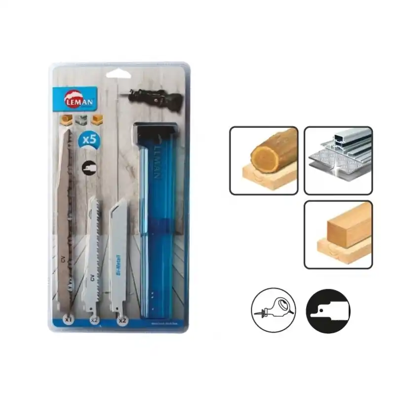 Coffret Assortiment 5 Lame de scie Sabre Bois / Metal