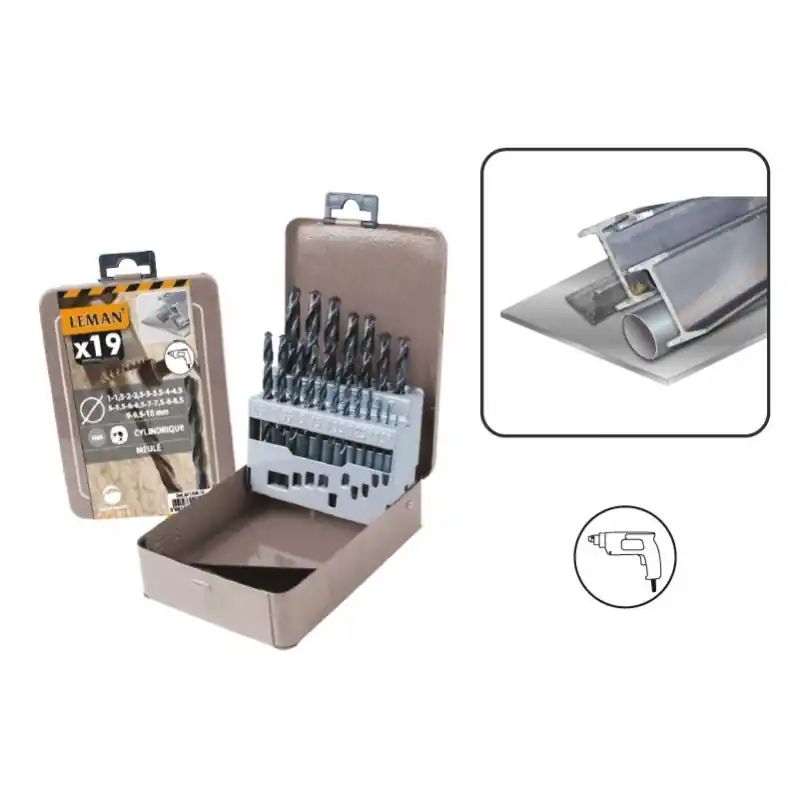 Coffret 19 Forets Metal Hss Standard D.1 à 10mm