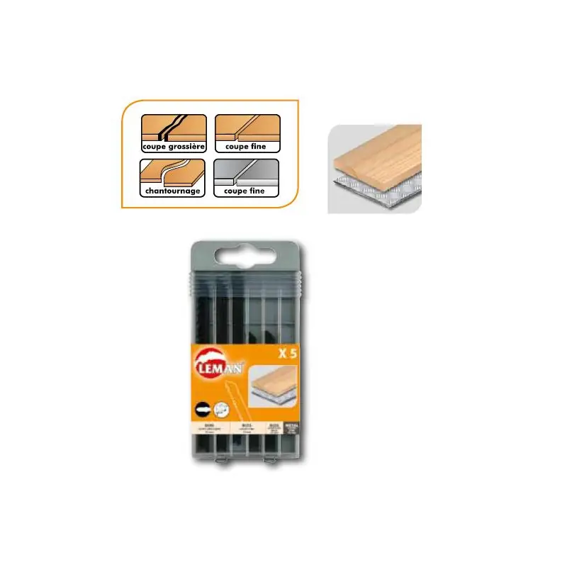 Coffret 5 Lame de scie Sauteuse Universelles 4 Bois 1 Metal