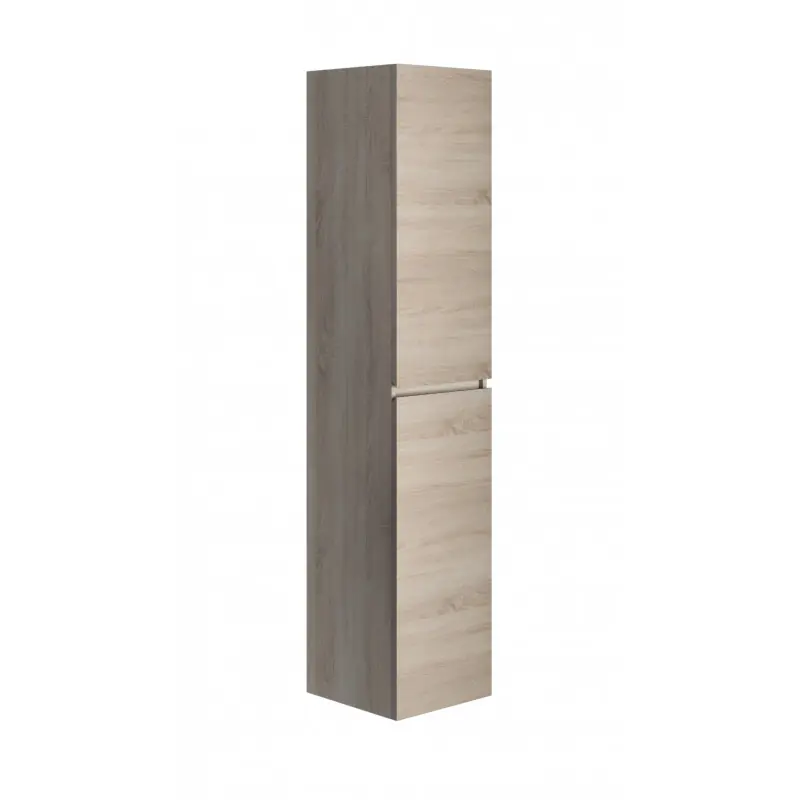 Colonne 40cm chêne hamilton 2 portes 2 étagères amovibles bois BAZIL