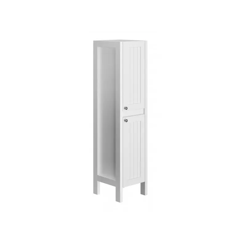 Colonne 40 cm Blanc mat 2 portes 2 étagères en bois amovibles AMERICA