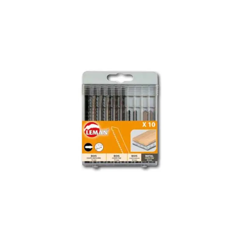 Coffret 10 Lame de scie Sauteuse B&D (8 Bois 2 Metal)