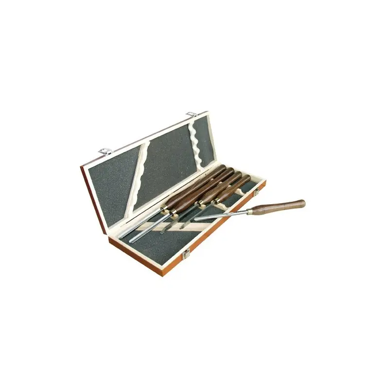 Coffret assortiment 5 outils de tournage acier Leman