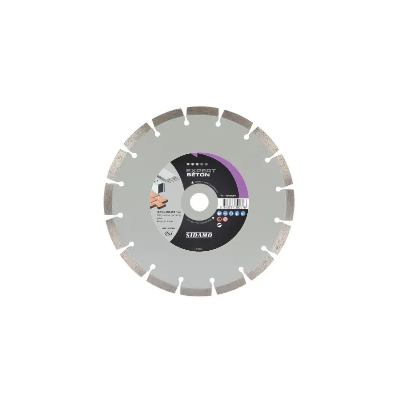Disque diamant expert béton D230x22,23xHt10mm Sidamo