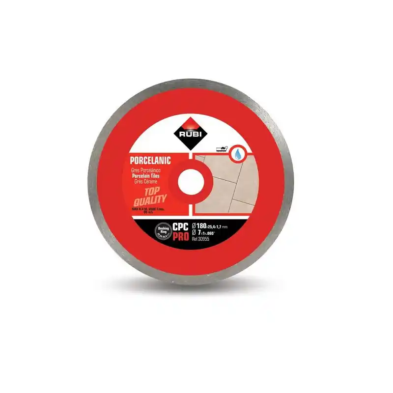 Disque diamant grès porcelaine jante continue 180 mm x 222-254 mm CPC-