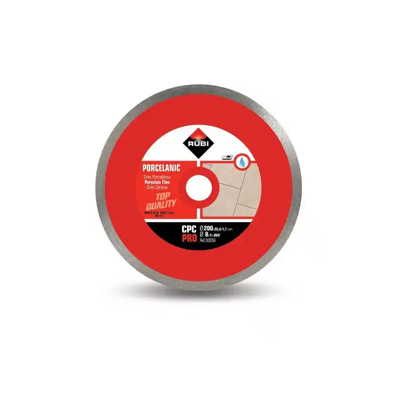 Disque diamant pour grès porcelaine jante continue 200 mm x 254 mm CPC
