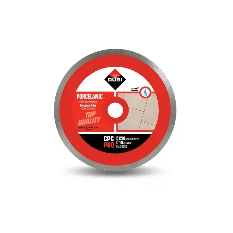 Disque diamant pour grès porcelaine jante continue 250 mm x 254 mm CPC