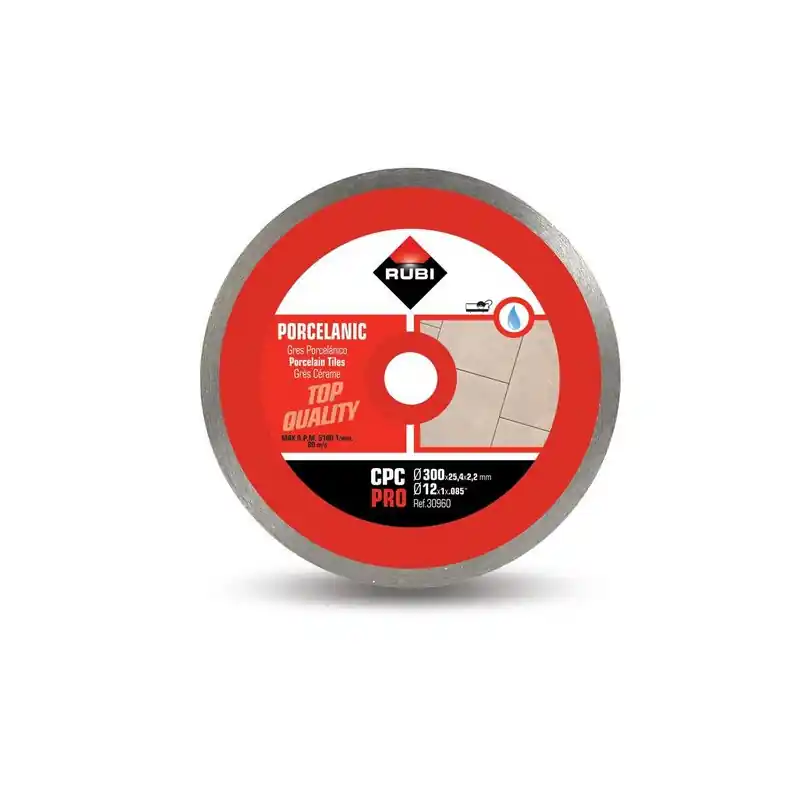 Disque diamant pour grès porcelaine jante continue 300 mm x 254 mm CPC