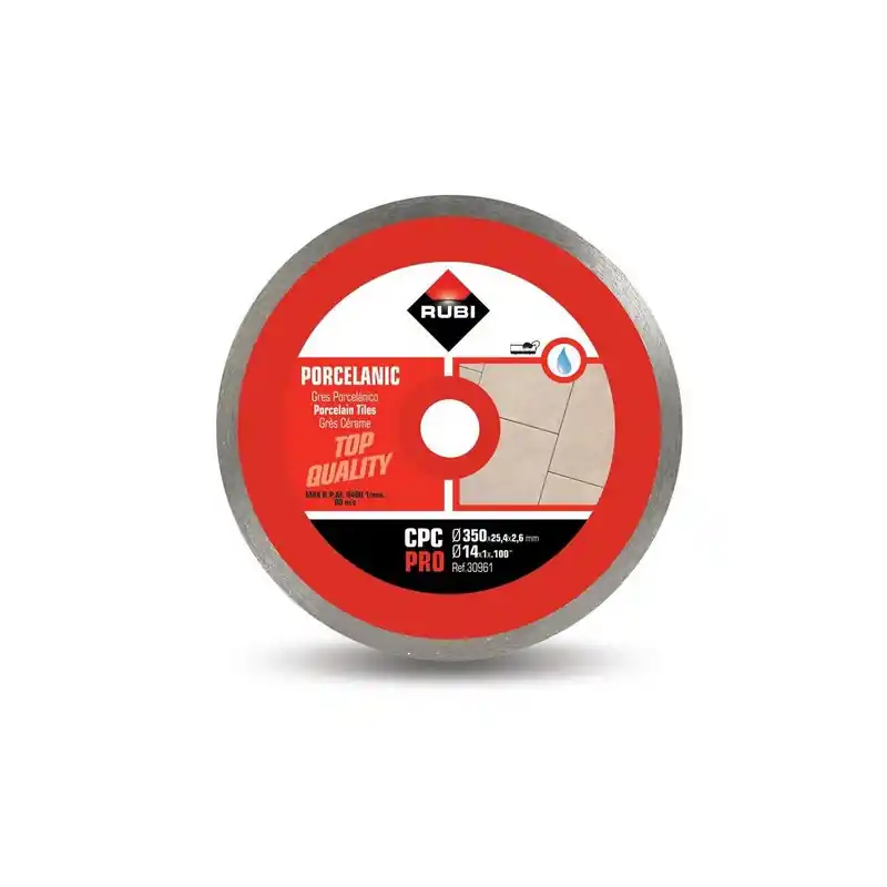 Disque diamant pour grès porcelaine jante continue 350 mm x 254 mm CPC
