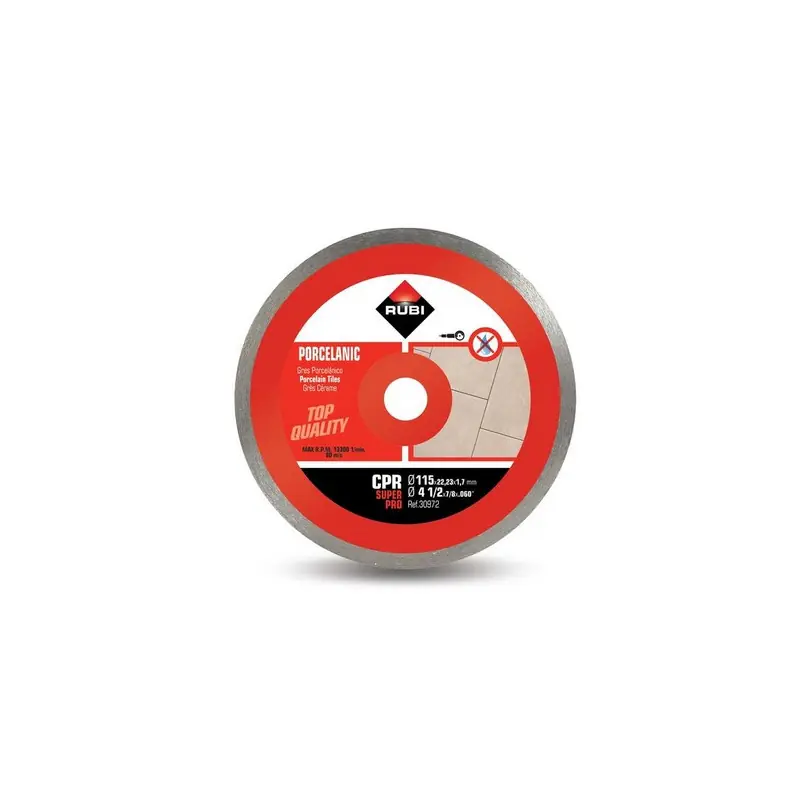 Disque diamant grès porcelaine jante continue 115 mm x 222 mm CPR-115