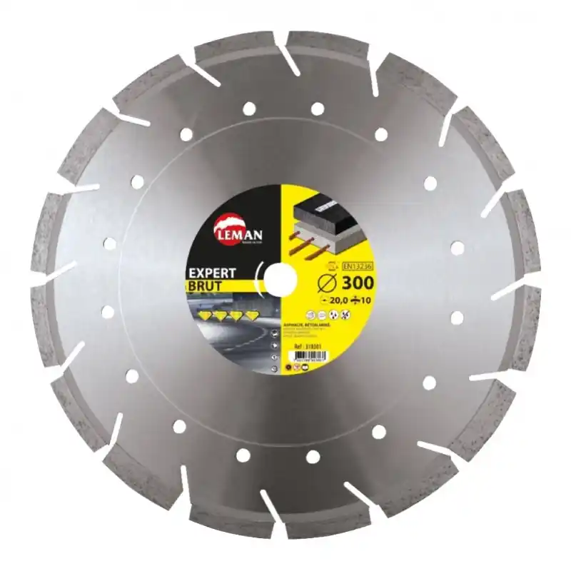 Disque Diamant Segments Asphalte, Béton Armé 300x25,4/22,23 Ht 10