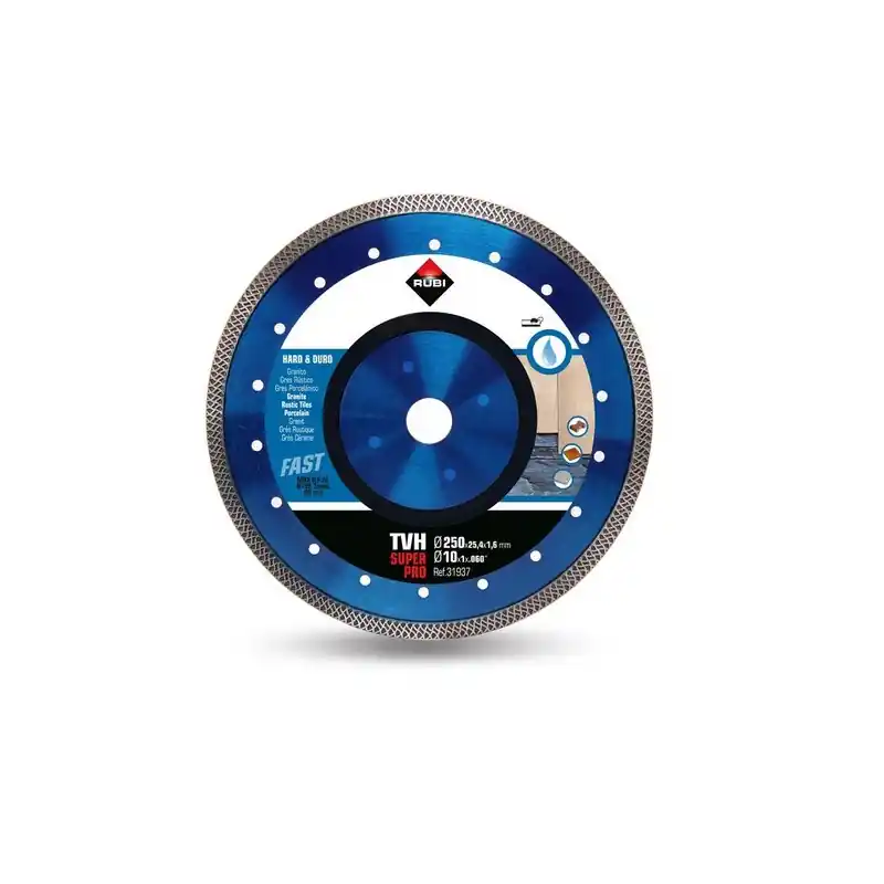 Disque diamant TVH-250 SUPERPRO matériaux durs 250x25,4x1,6mm Rubi