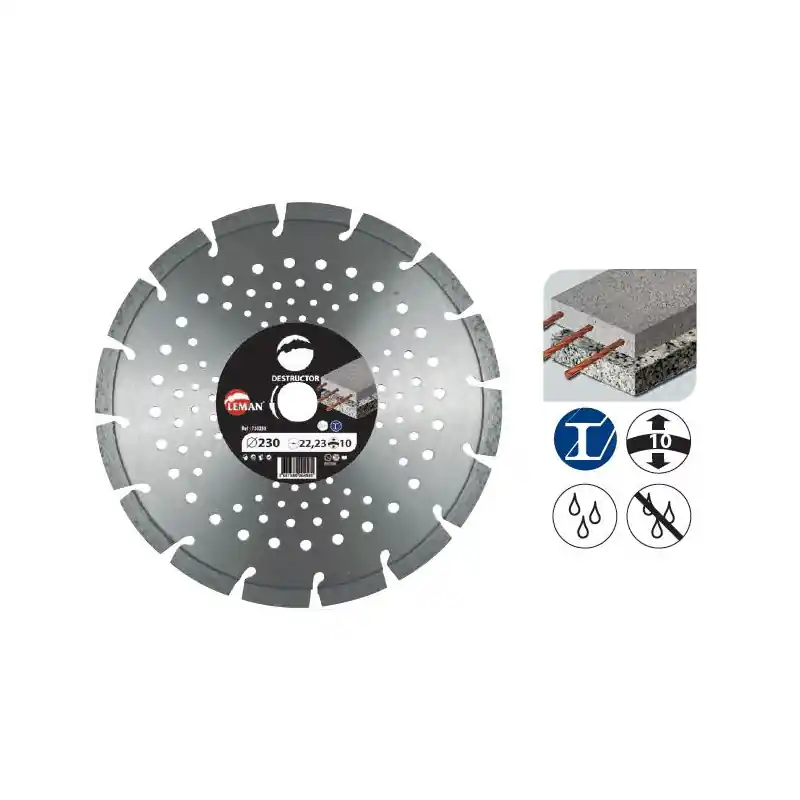 Disque Diamant Segments Béton Armé, Acier 300x20 Ht 10