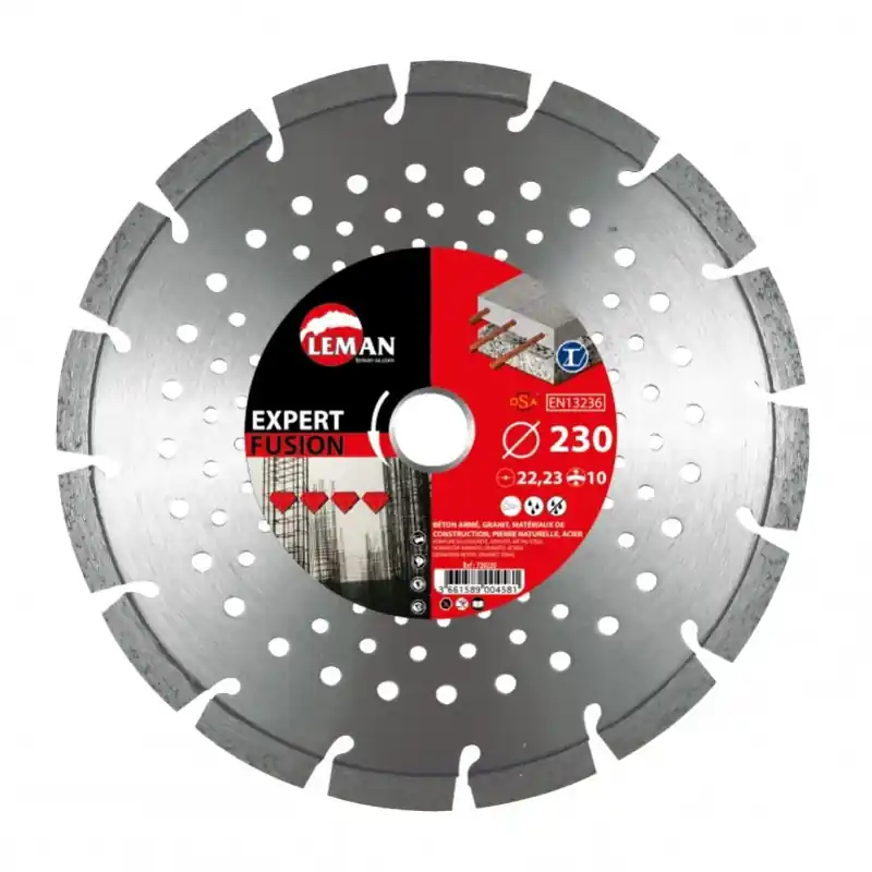 Disque Diamant Segments Béton Armé, Acier 300x25,4/22,23 Ht 10