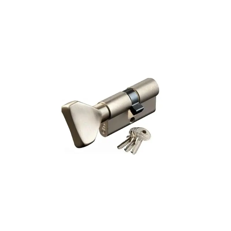 Demi cylindre de serrure à bouton 30 x 10 mm 3 clés nickelé 73011
