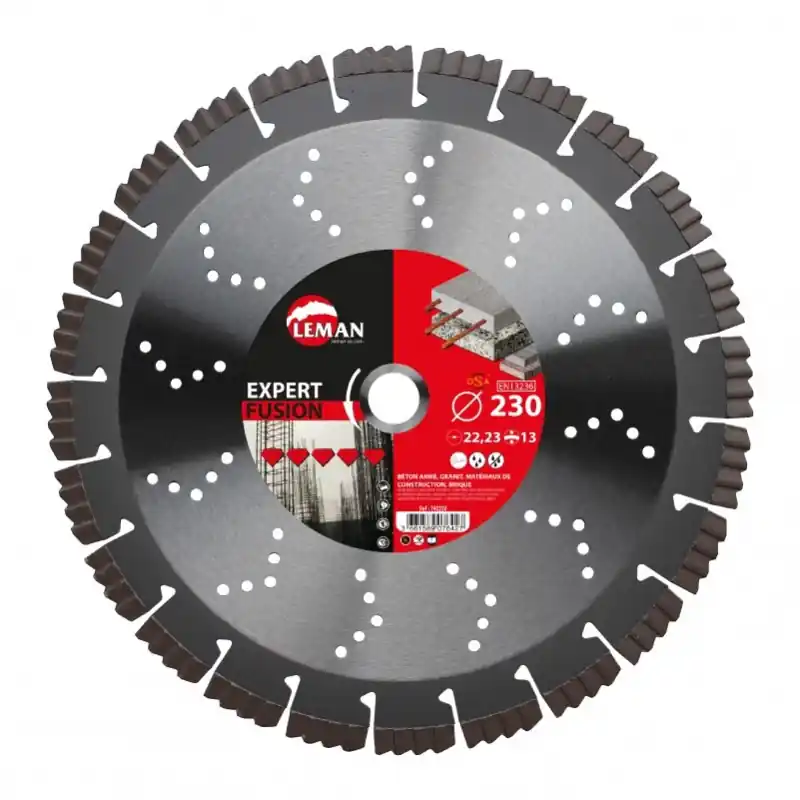 Disque diamant segments béton armé, granit Diam 230 x 22,23 x H 13 mm